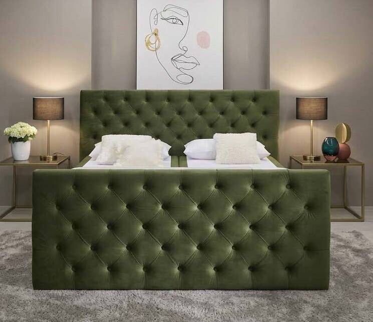 Boxbett Glow olive B/H/T: ca. 160x110x224 cm