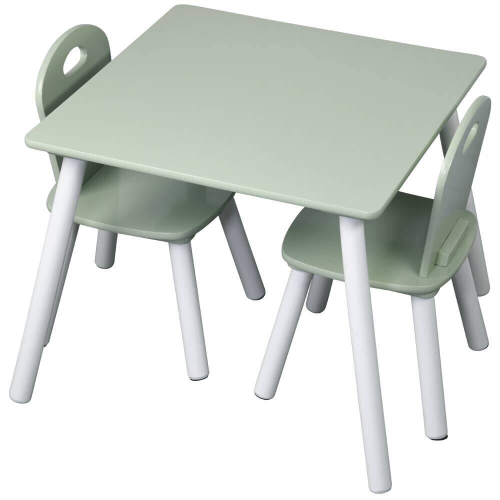 Kesper Kindertisch mit 2 Stühlen mint Spanplatte B/H/L: ca. 55x45x55 cm