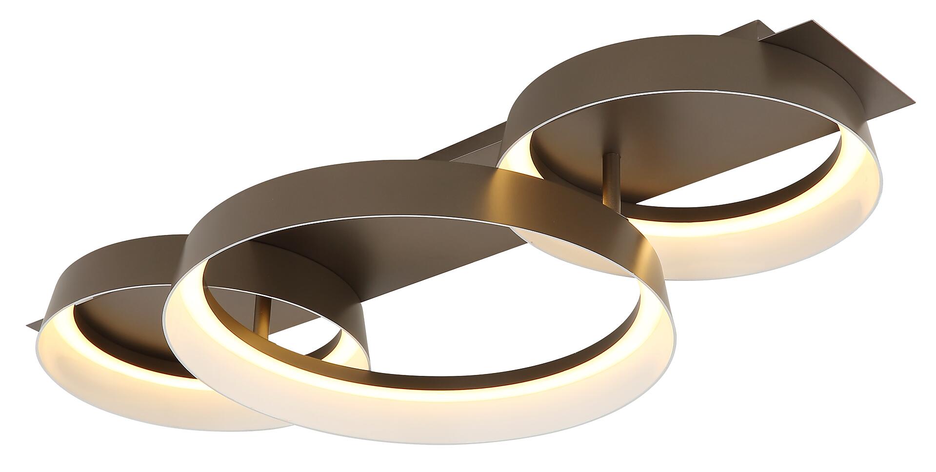 GLOBO Deckenleuchte kaffee Opal Kunststoff Metall B/H/L: ca. 35x12x70 cm 1 Brennstellen