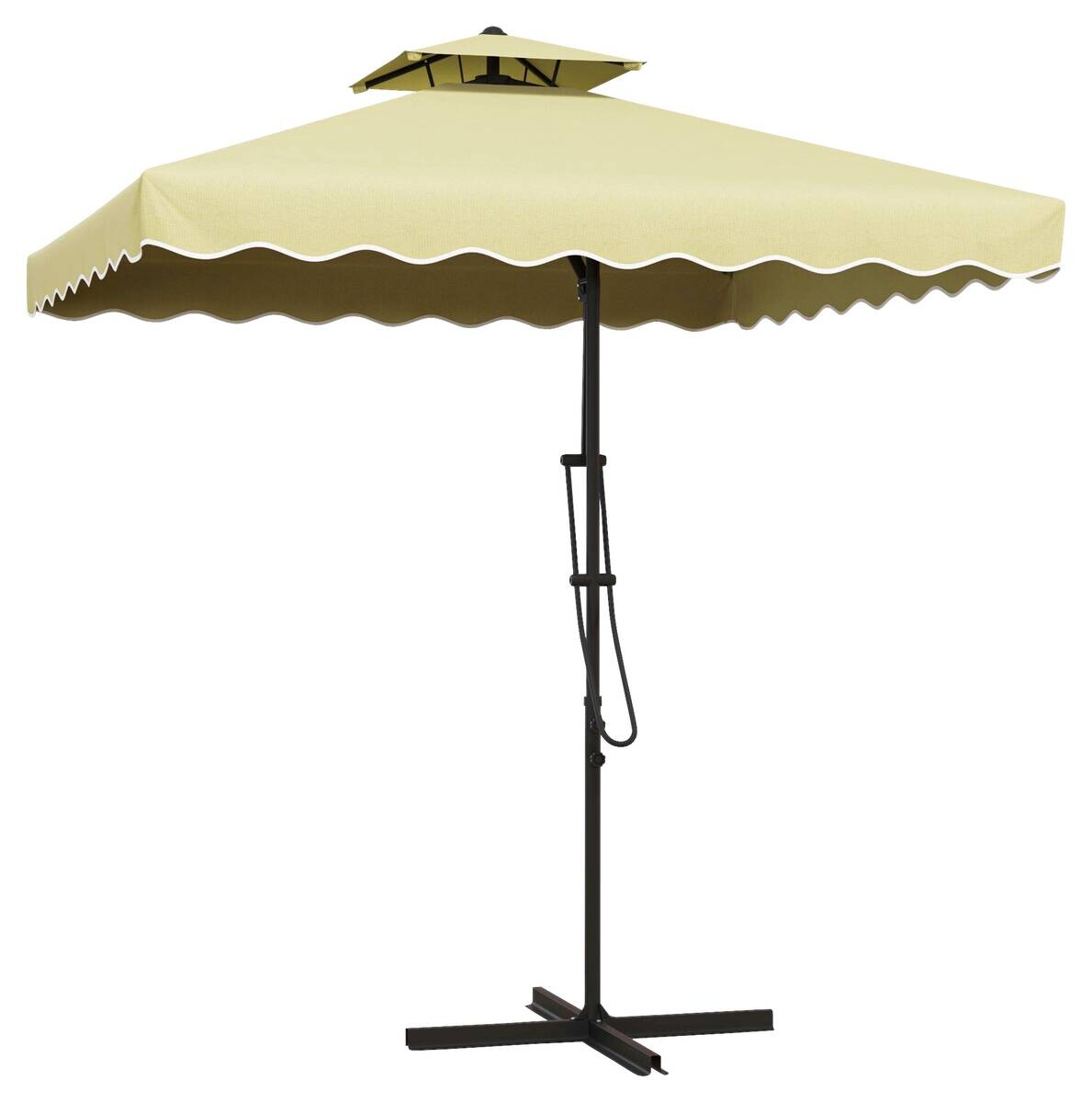 Outsunny Sonnenschirm beige Polyester B/H/L: ca. 243x251x243 cm