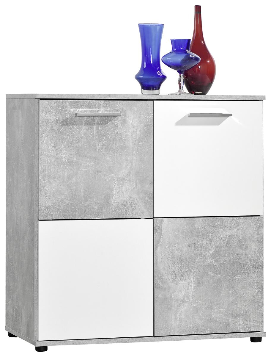 Kommode Zero Beton Optik weiß B/H/T: ca. 78x82x39 cm