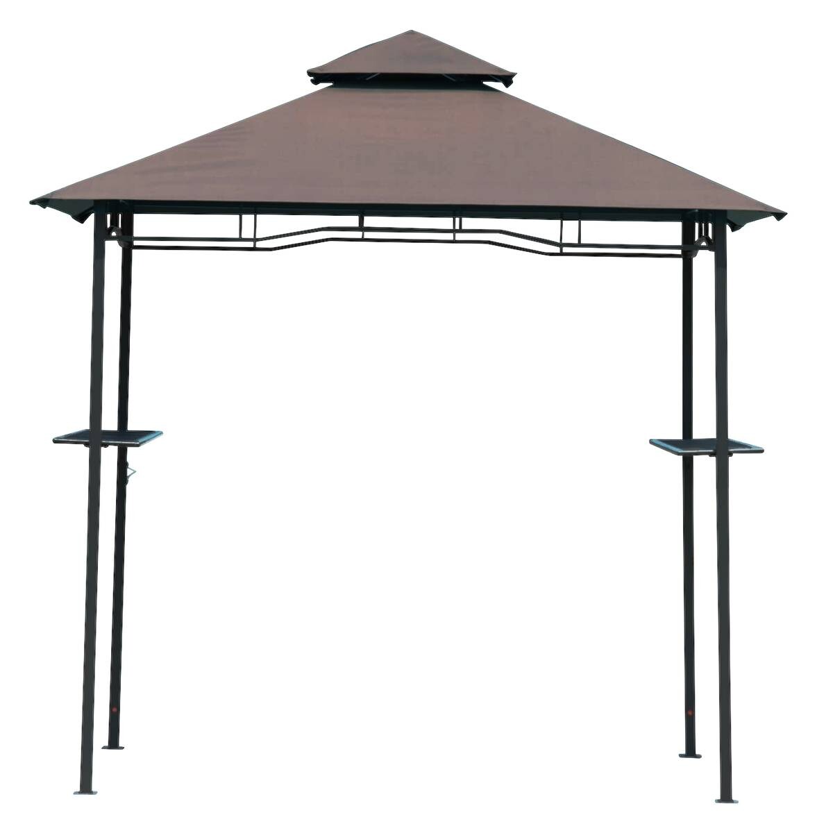 Outsunny Gartenpavillon café braun Stahl B/H/L: ca. 150x255x245 cm