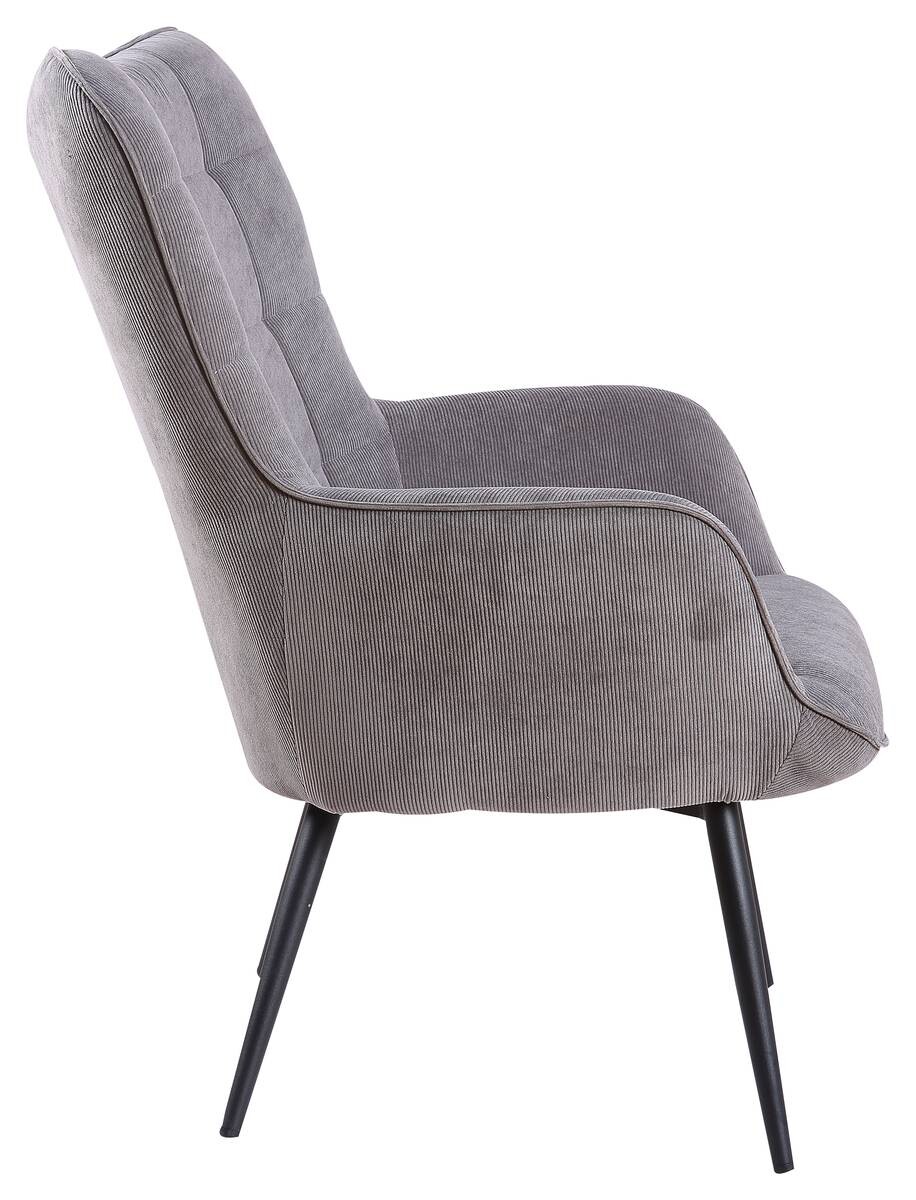 byLIVING Sessel UTA grau schwarz Stoff Metall B/H/T: ca. 72x97x80 cm