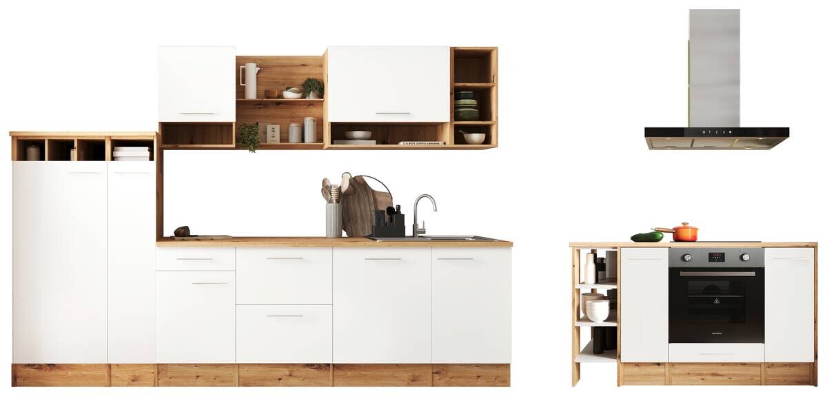 Respekta Winkelküche Hilde weiß matt B/H/T: ca. 310x205x60 cm