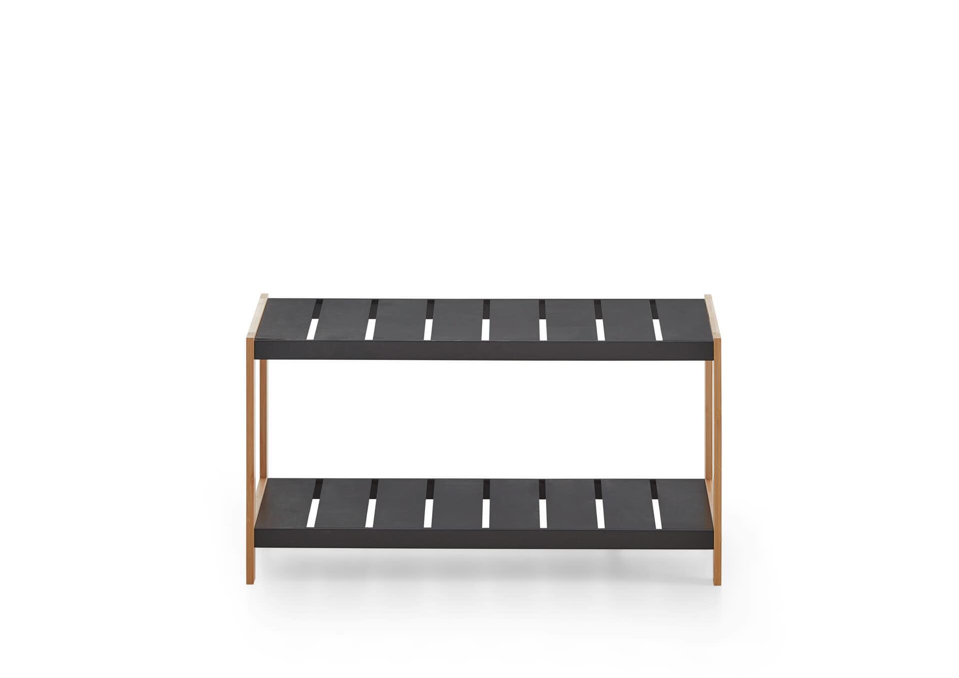 Schuhregal natur schwarz B/H/T: ca. 70x36x26 cm Schuhregal natur schwarz B/H/T: ca. 70x36x26 cm