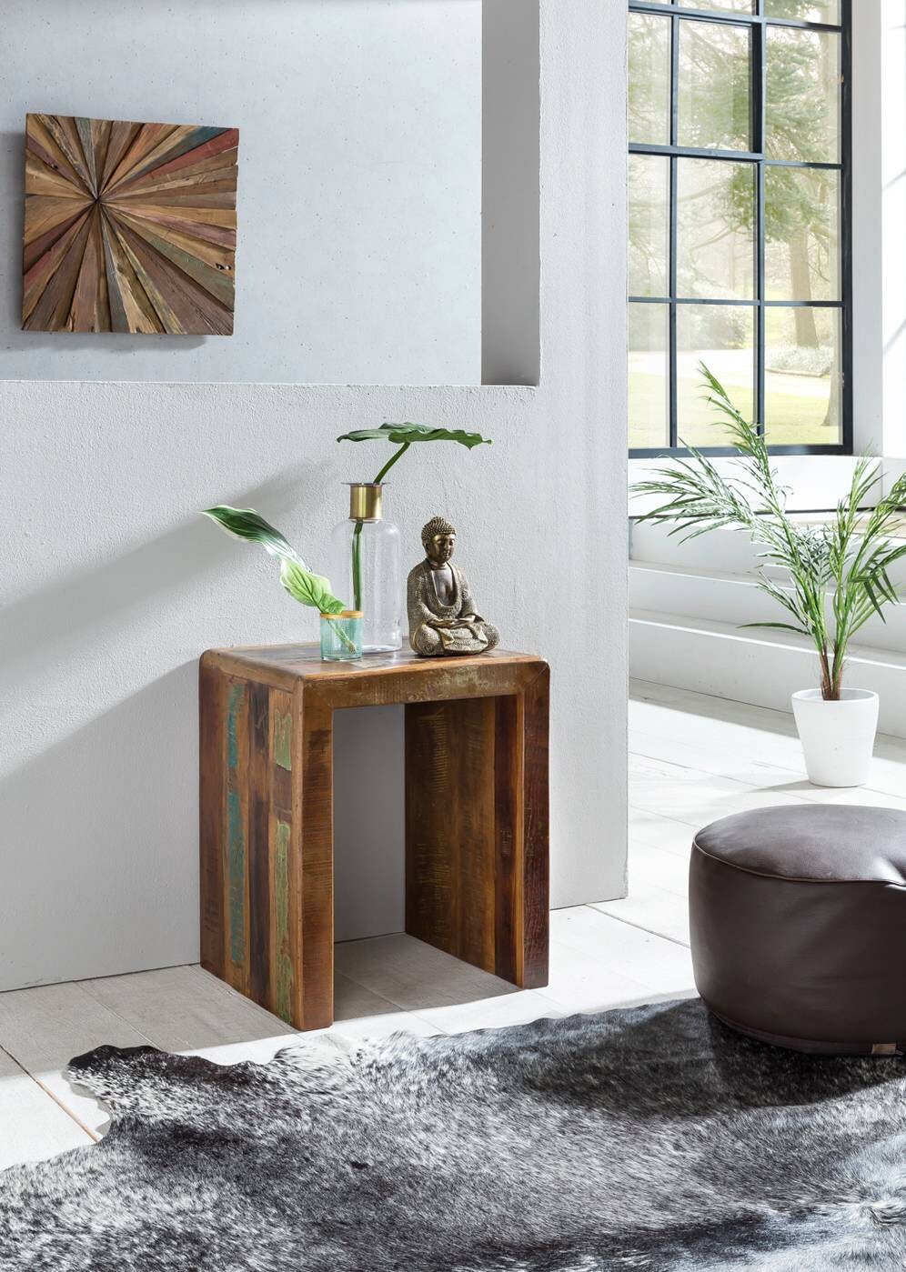 Beistelltisch braun Holz B/H/T: ca. 45x55x40 cm