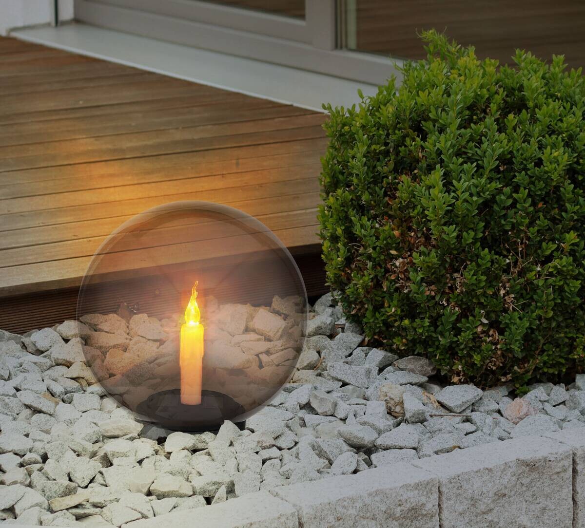 LED-Solarleuchte schwarz Kunststoff H/D: ca. 38,5x25 cm