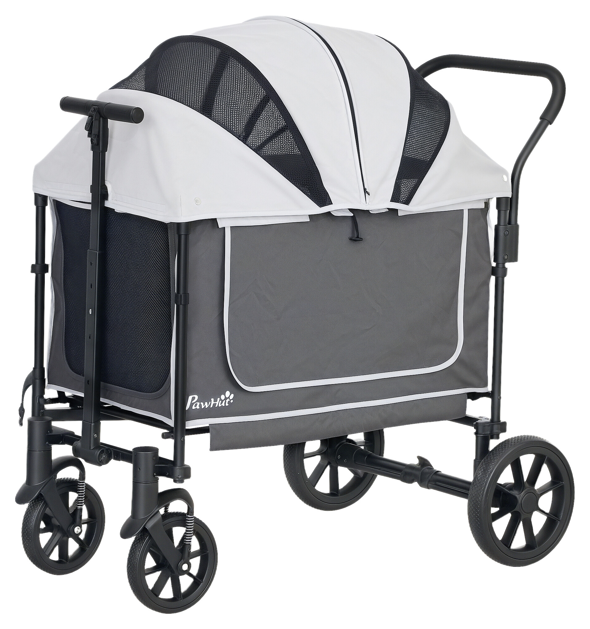 PawHut Hundewagen dunkelgrau Stahl B/H/L: ca. 65x102x110 cm