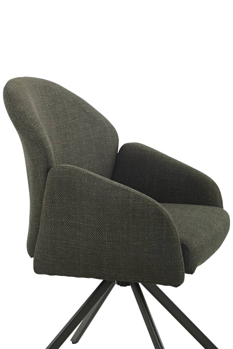 Drehstuhl Holly grün Microfaser Webstoff B/H/T: ca. 57x84x61 cm