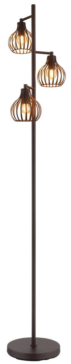 GLOBO Stehleuchte rostfarbig Metall H/D: ca. 161x31 cm E14 3 Brennstellen