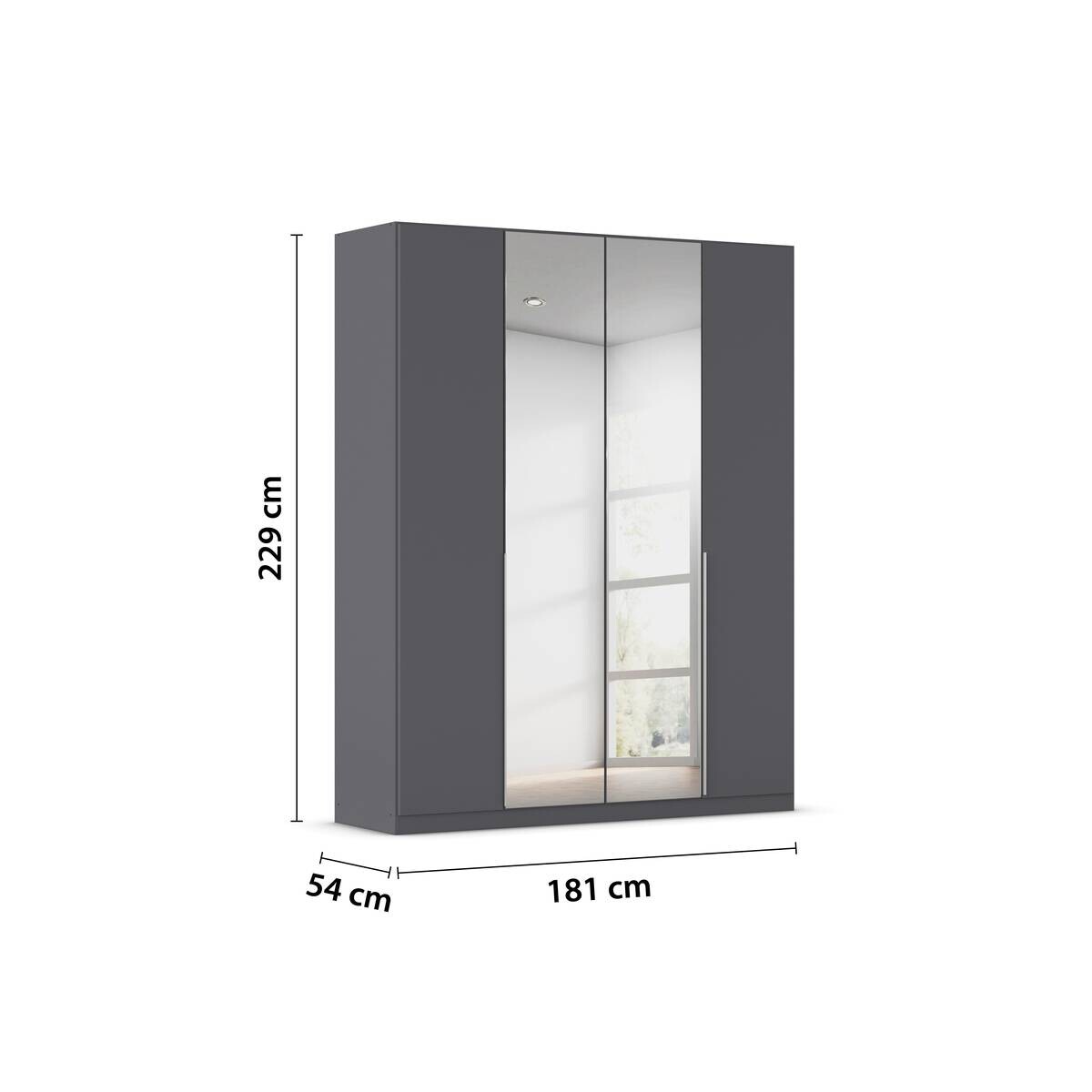 Kleiderschrank Alabama grau B/H/T: ca. 181x229x54 cm