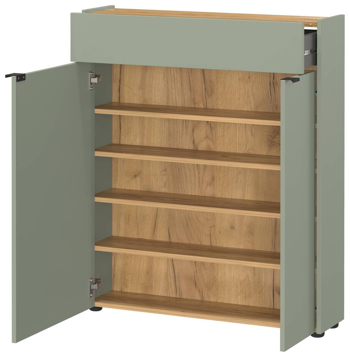 Mehrzweckschrank 1319-629 grün Eiche Navarra Nachbildung B/H/T: ca. 82x102x22 cm