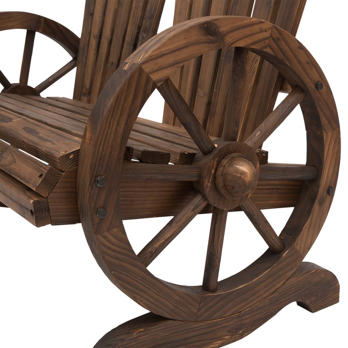 Outsunny Gartenbank dunkelbraun Holz B/H/T: ca. 108x95x66 cm