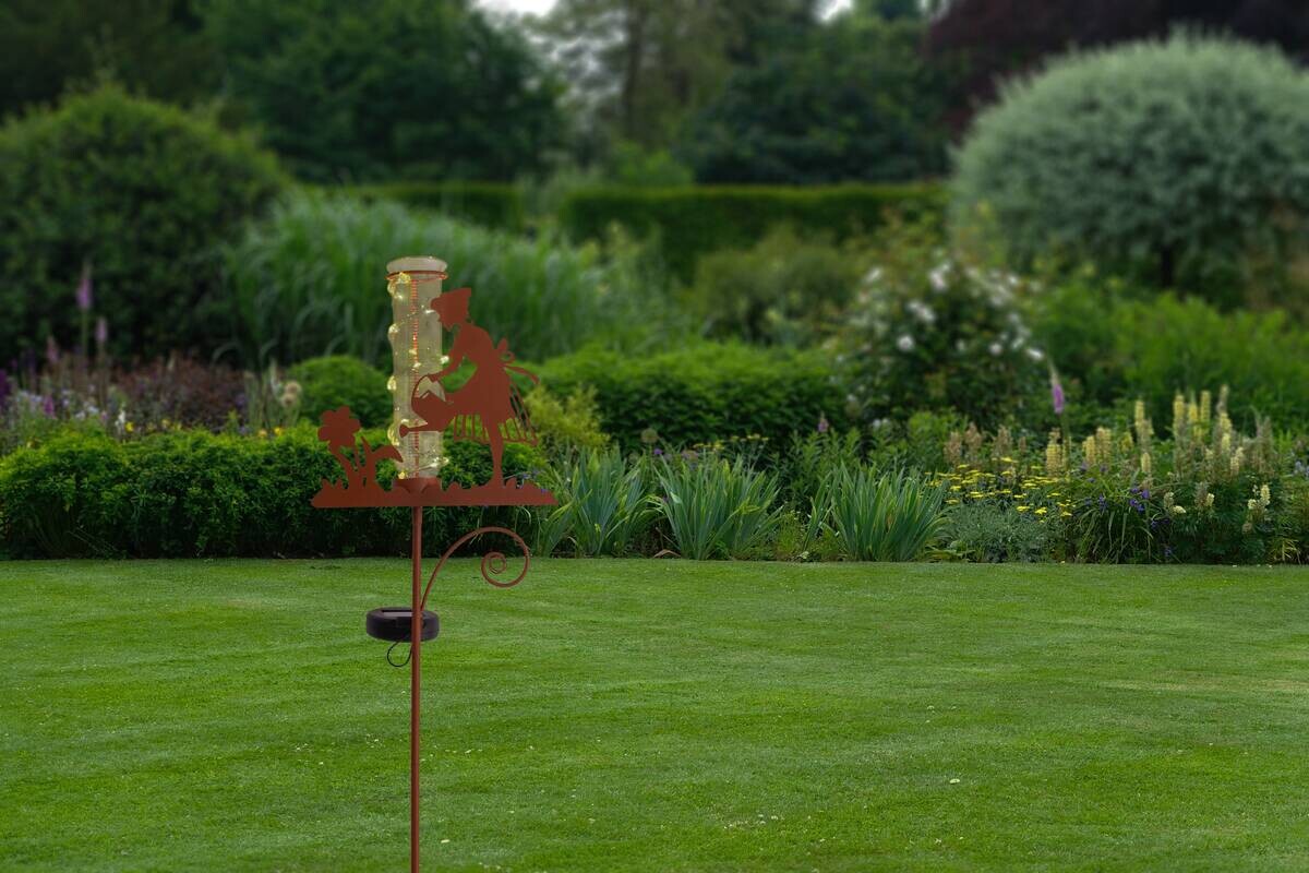 LED-Solarleuchte 5282614 rost Metall B/H: ca. 23,4x95 cm