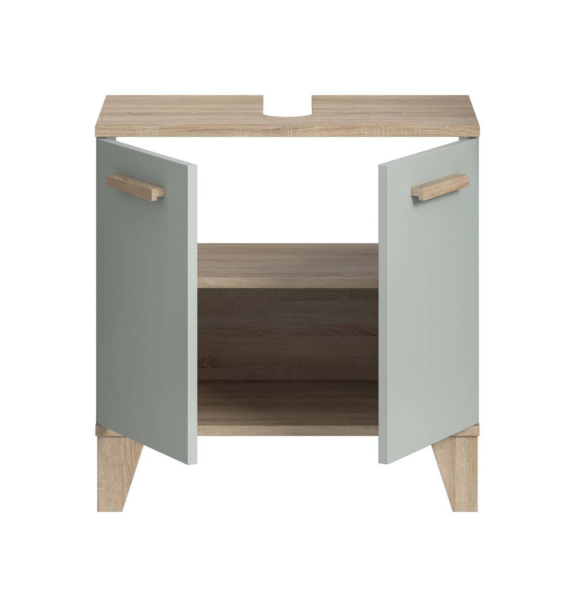 Waschbeckenunterschrank STAR hellgrün Eiche hell Nachbildung B/H/T: ca. 60x61x34 cm