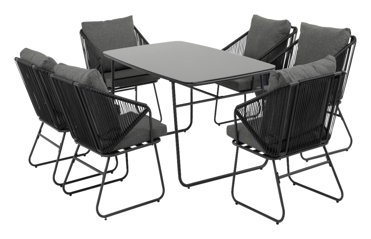 POCOline Gartensitzgruppe schwarz Stahl