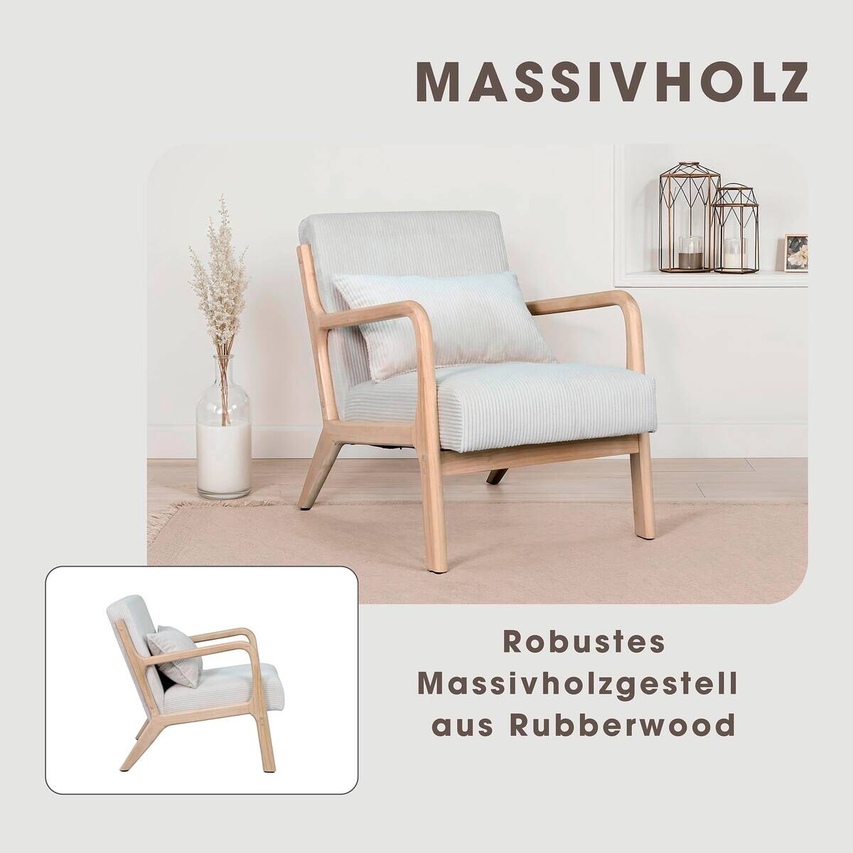 Sessel NOHR natur weiß B/H/T: ca. 65,2x80,6x76 cm