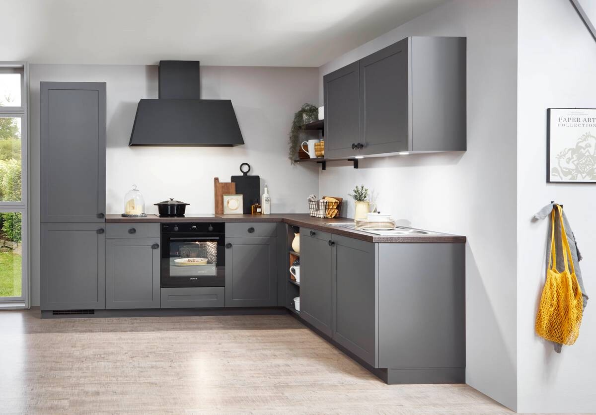 nobilia Winkelküche Nordic Schiefergrau matt B/H/T: ca. 285x208,8x215 cm