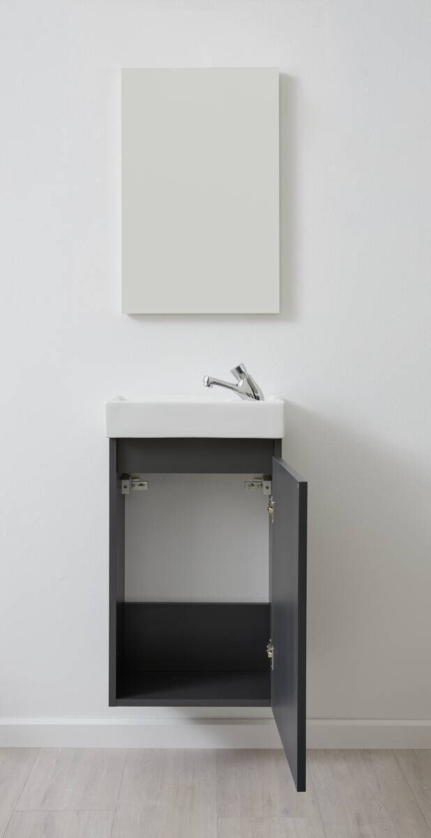 Bad-Set Champ grau matt B/H/T: ca. 40x68x22 cm