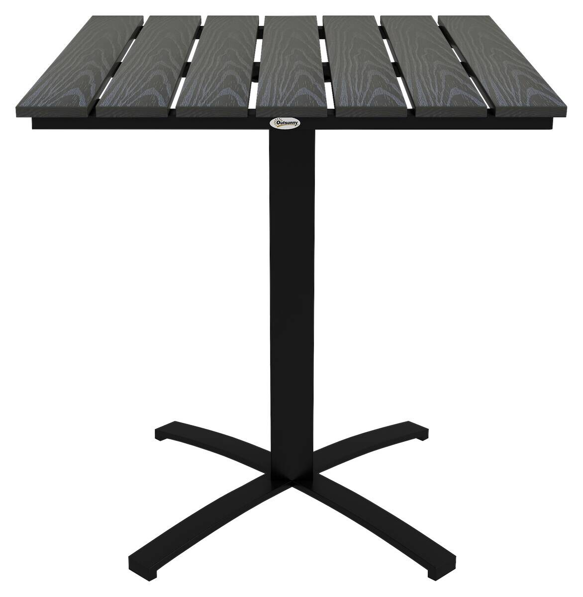 Outsunny Gartentisch grau Holz B/H/L: ca. 70x76x70 cm