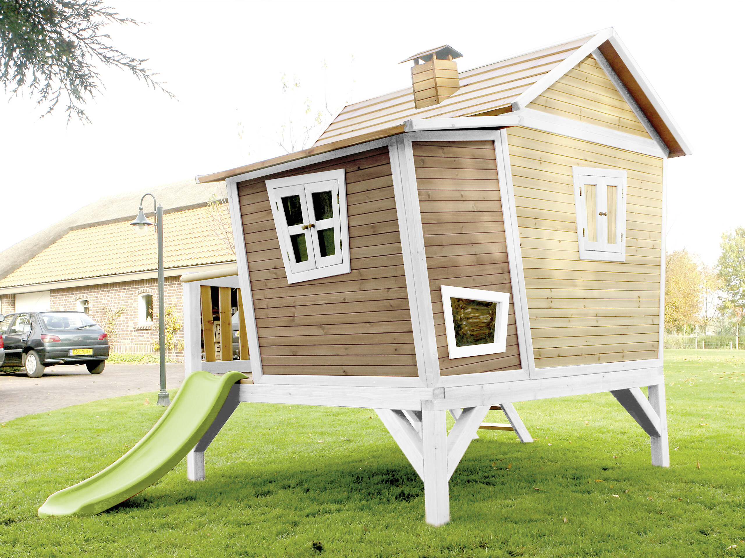 AXI Spielhaus Emma braun B/H/L: ca. 349x227x193 cm