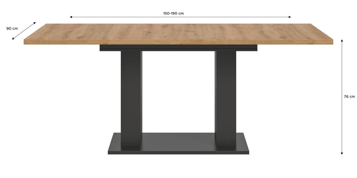 Esstisch MOTION grau Artisan Nachbildung B/H/T: ca. 150x76x90 cm