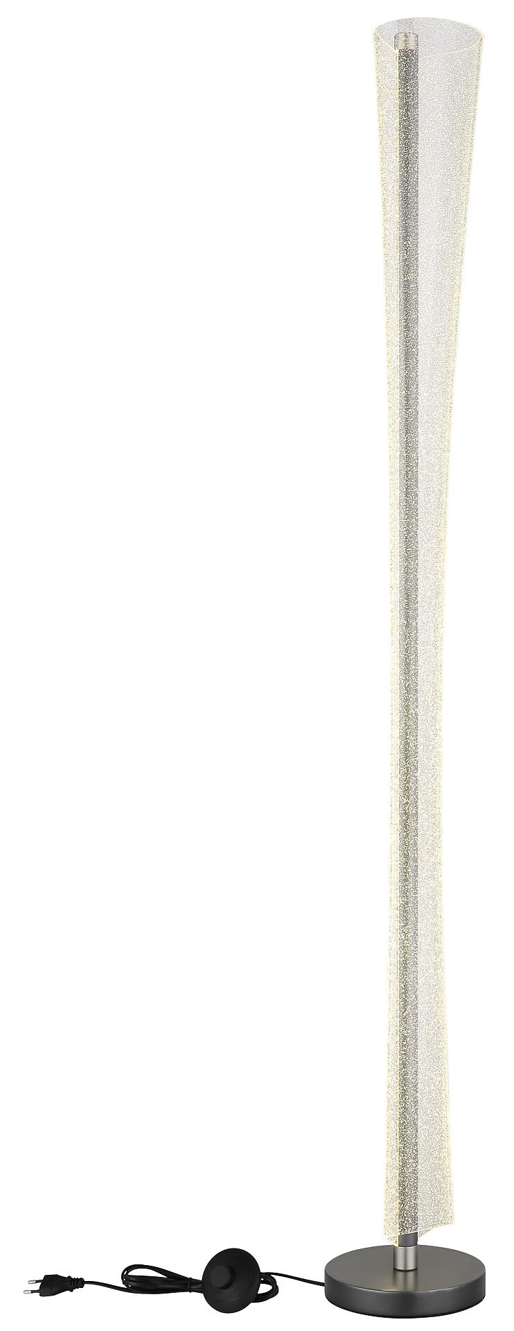 GLOBO LED-Stehleuchte nickel matt anthrazit klar Metall Kunststoff H/D: ca. 155x20 cm 1 Brennstellen