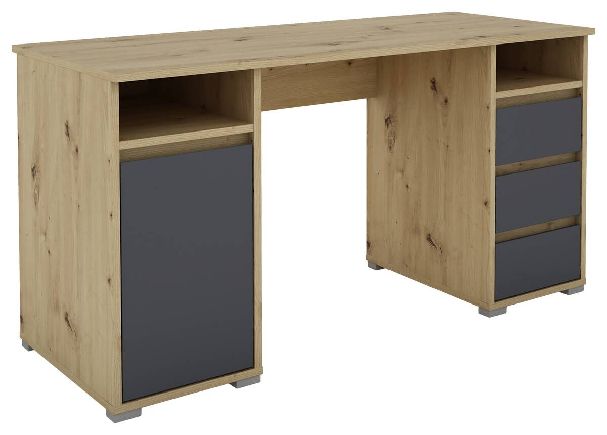 Schreibtisch LOBO Eiche Nachbildung anthrazit B/H/T: ca. 138x75x55 cm