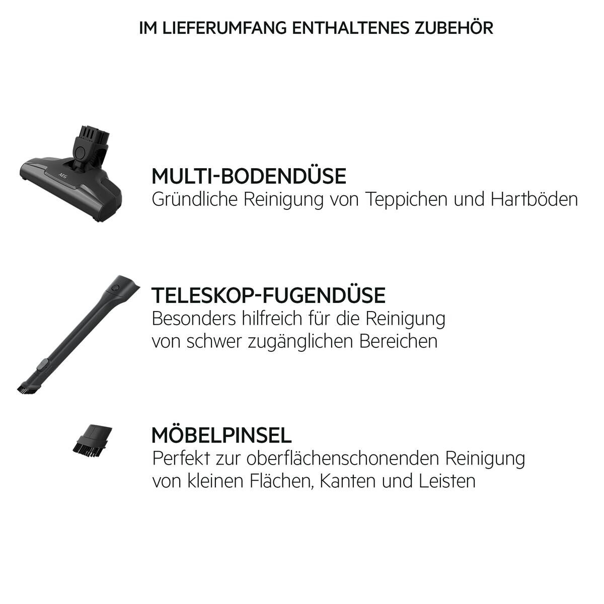 AEG Handstaubsauger AS52CB18DG schwarz Metall Kunststoff B/H/L: ca. 25,5x110,5x15 cm