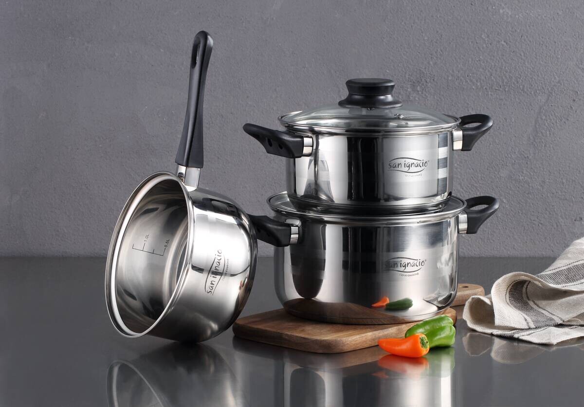SAN IGNACIO Topfset TOLEDO silber Edelstahl 5 tlg.