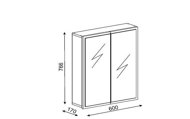 Hängeschrank Kayla weiß B/H/T: ca. 60x76,6x17 cm