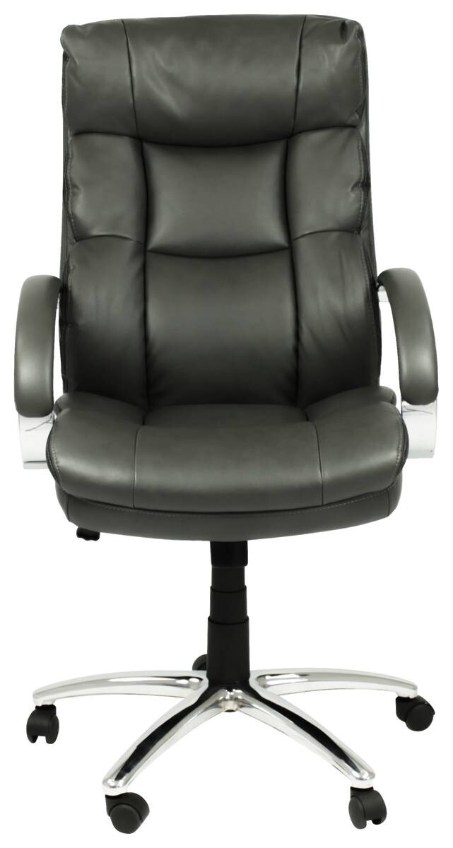 XXL-Chefsessel PAUL-XXL grau Chrom Kunstleder Metall