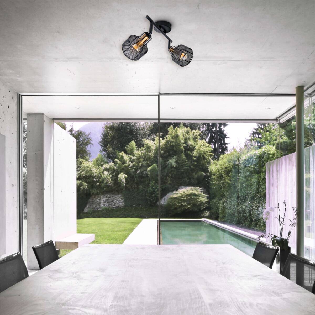 Näve Leuchten Spotleuchte 1387422 schwarz Metall B/H/T: ca. 18,5x15x32 cm E14 2 Brennstellen