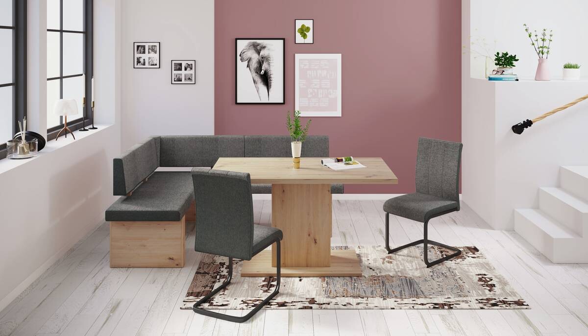 Stuhl 2er Set LINN anthrazit Webstoff B/H/T: ca. 43x92x52 cm