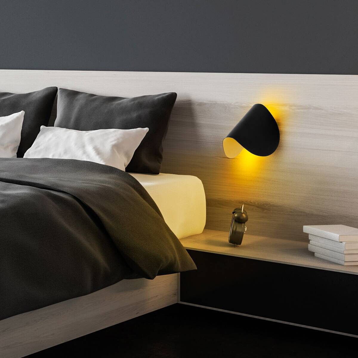 Opviq Wandleuchte 119FRS1141 schwarz Metall B/H/L: ca. 13x12x17 cm 1 Brennstellen