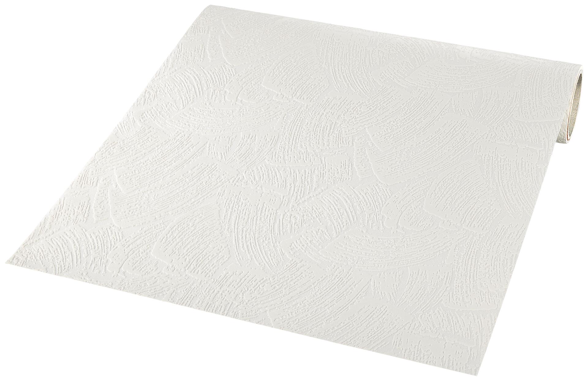 Vinyltapete Putzoptik weiß B/L: ca. 53x1005 cm