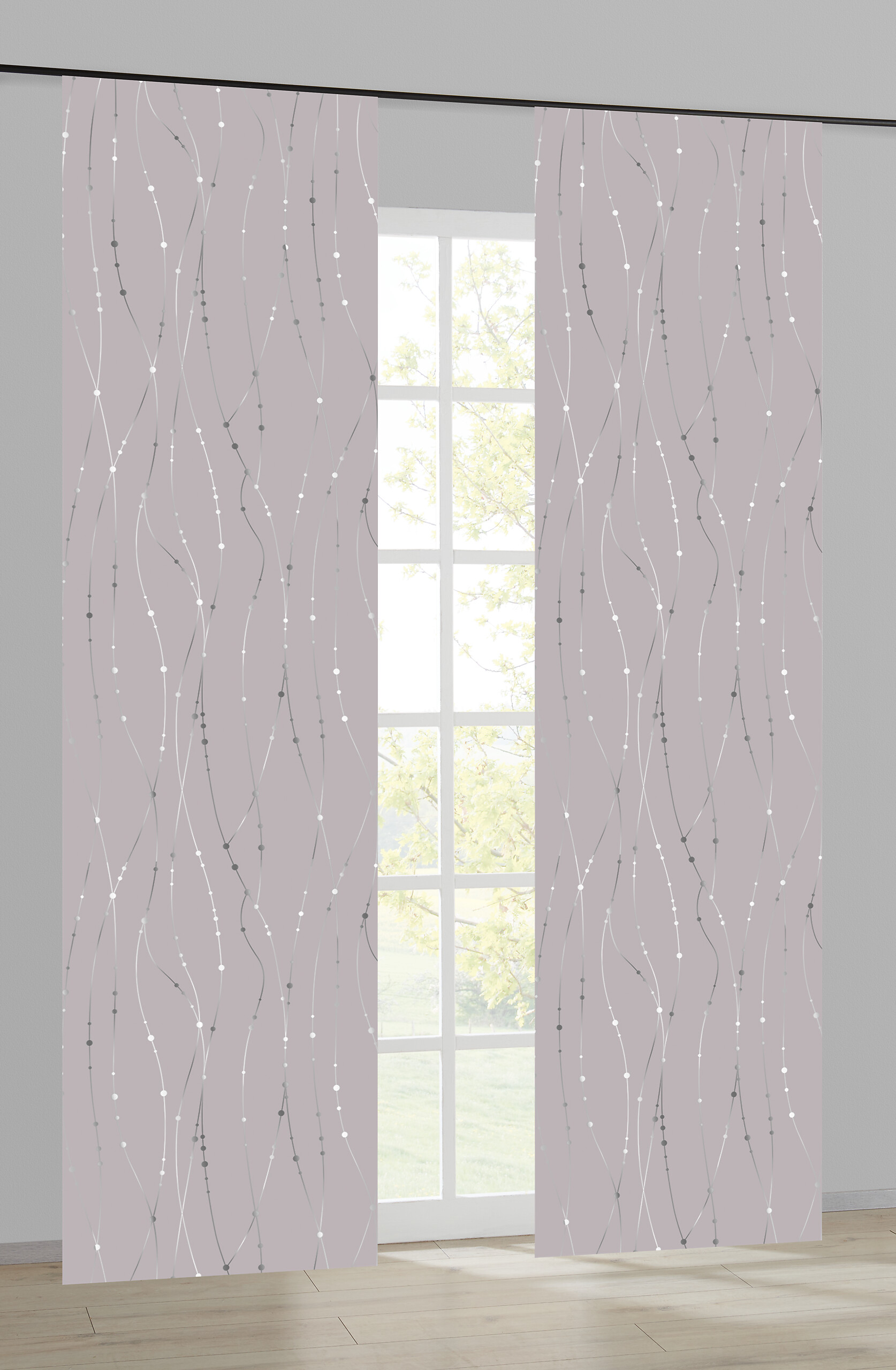 Schiebevorhang New Point silber B/L: ca. 60x245 cm