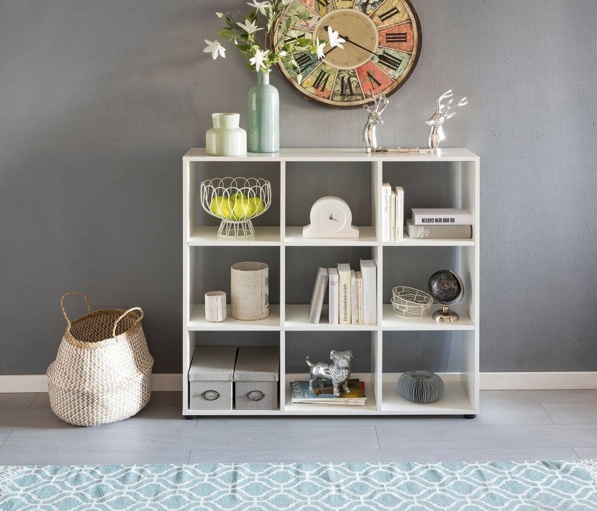 Regal weiß B/H/T: ca. 108x104x29 cm