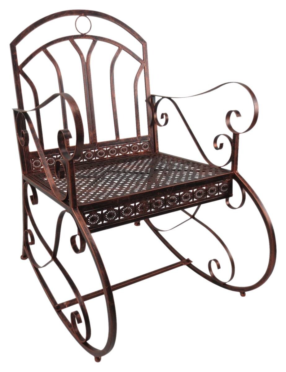 Outsunny Schaukelstuhl bronze Metall B/H/T: ca. 59x96x73 cm