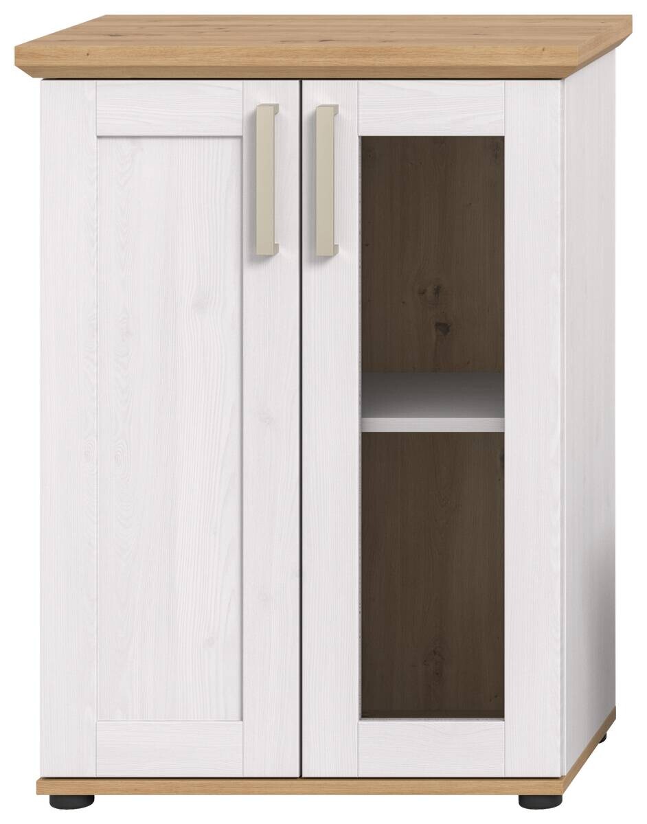 Vitrinenschrank VERONA Lärche Nachbildung Eiche Nachbildung B/H/T: ca. 64x88x37 cm