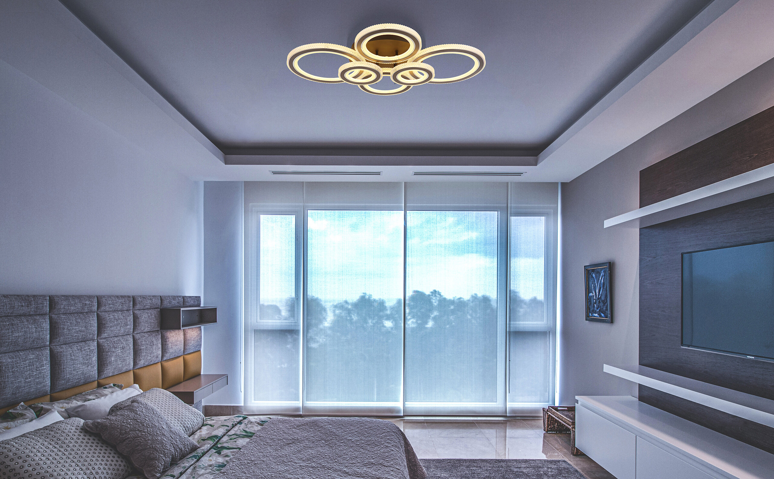 GLOBO LED Deckenleuchte anthrazit mattschwarz Opal Acryl Metall B/H: ca. 78x12 cm 1 Brennstellen