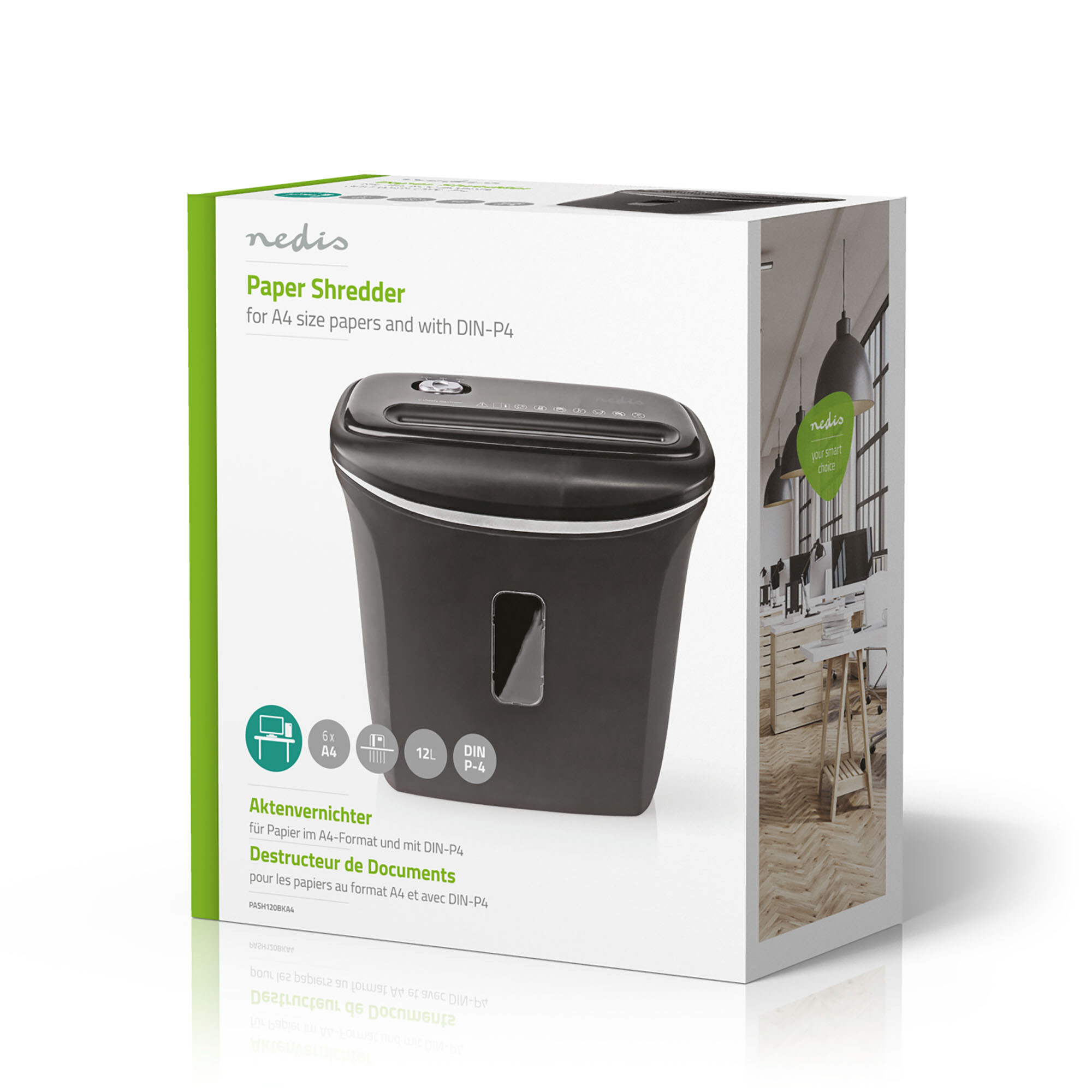 Nedis Aktenvernichter schwarz