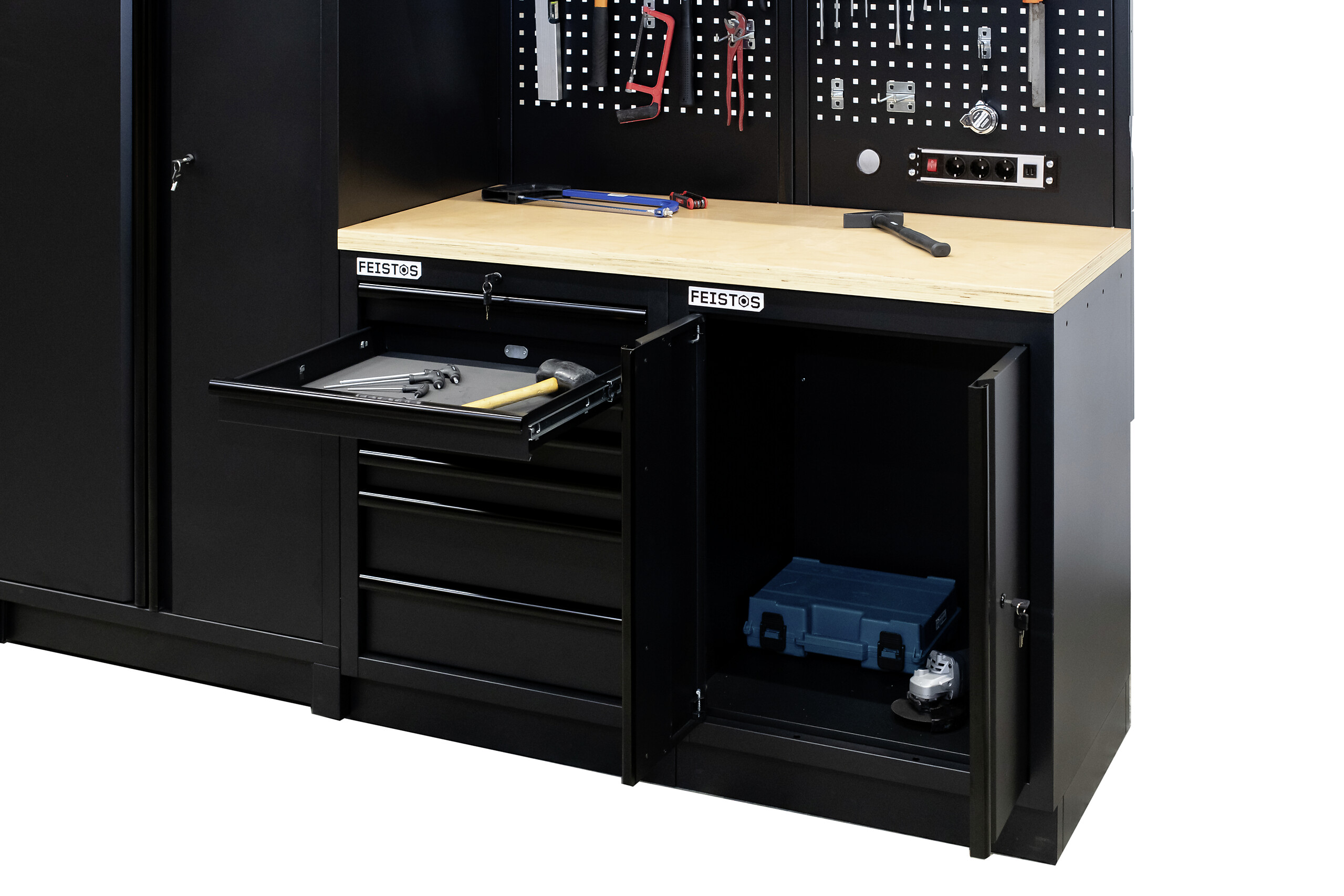 Werkzeugschrank EOS Blackline schwarz B/H/L: ca. 228x200x61 cm