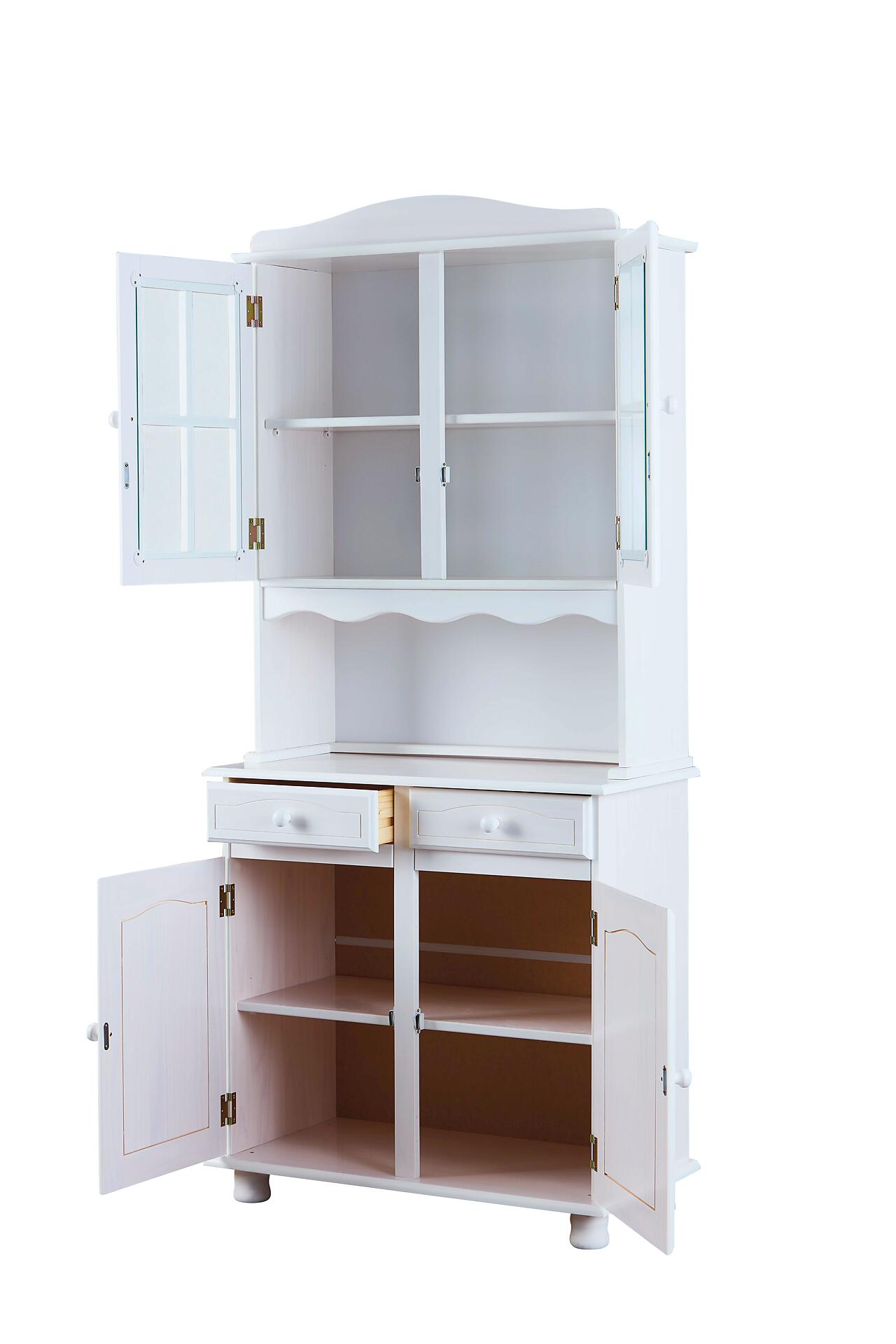 Vitrine Valencia weiß lackiert Kiefer B/H/T: ca. 88x198x43 cm