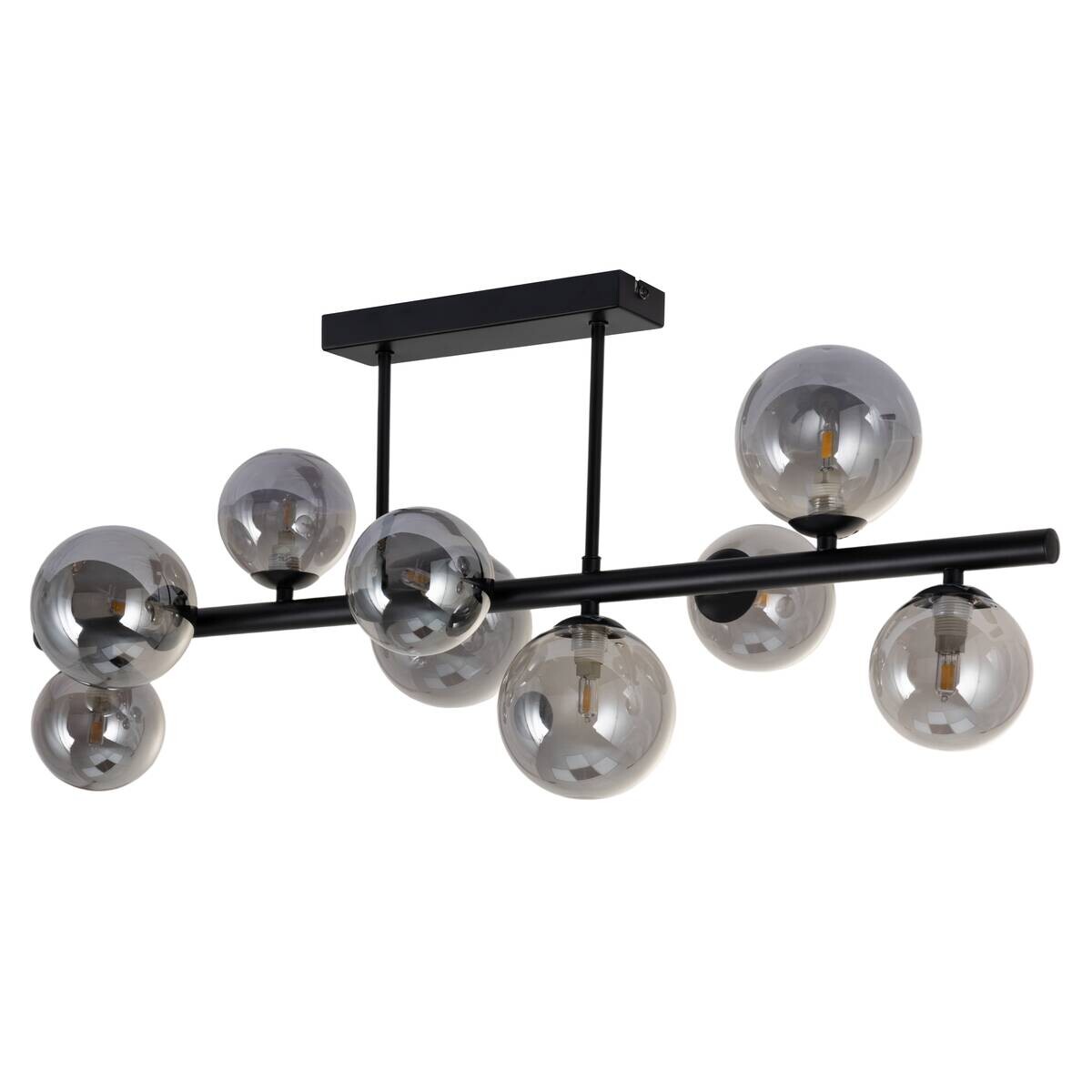 POCOline Deckenleuchte Leonardo schwarz Metall B/H/L: ca. 28,5x35x86 cm G9 9 Brennstellen