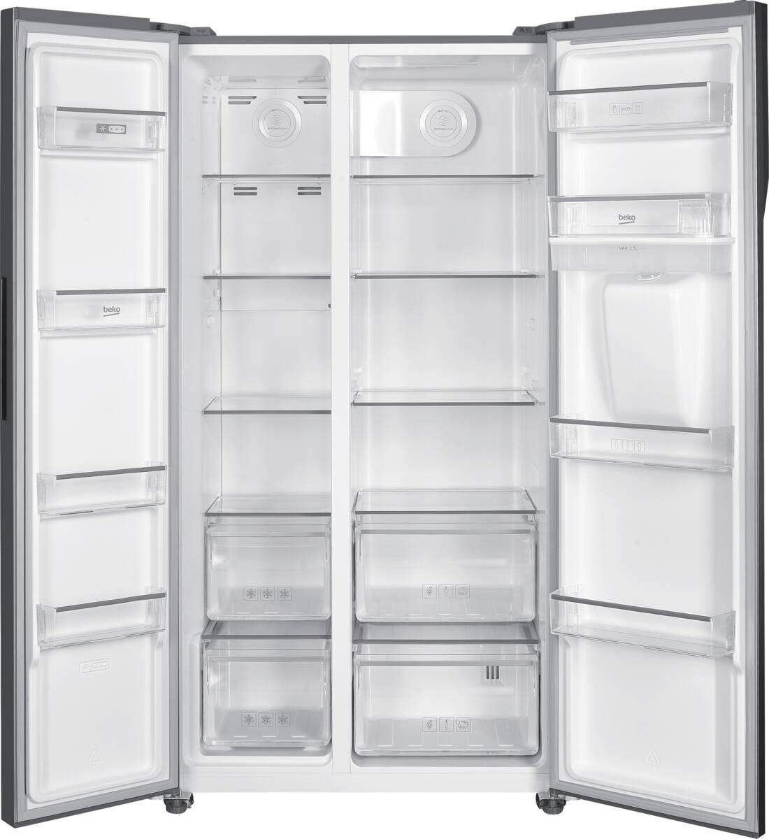 Beko Side-by-side Kühl-/Gefrierkombination GNO5322WDXPN Edelstahl B/H/T: ca. 90x177x66 cm