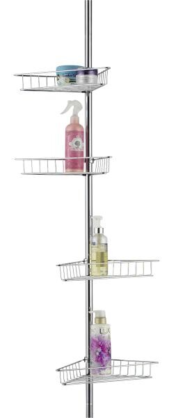 Bad-Teleskop Eckregal Chrom Metall