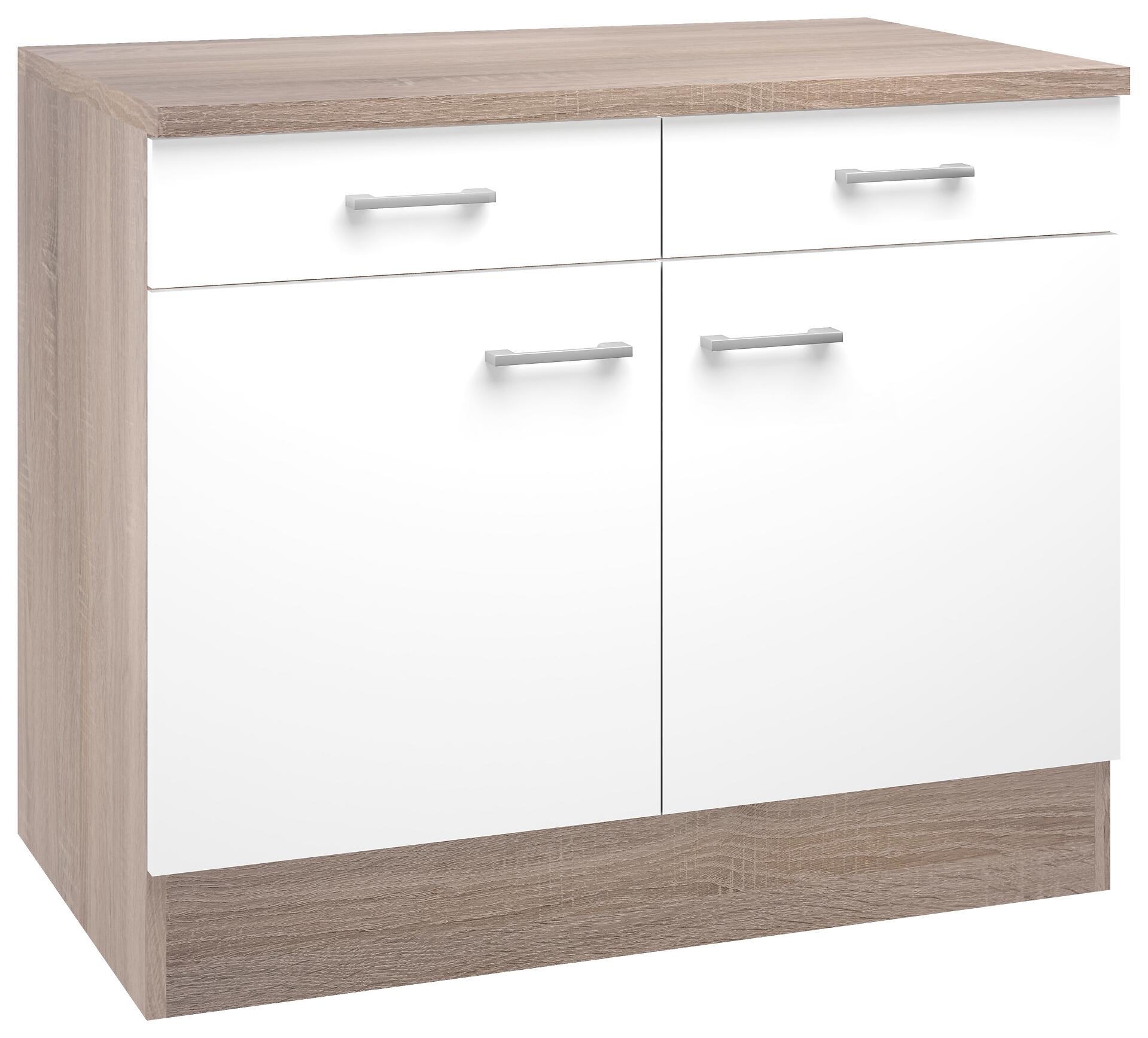 Unterschrank Samoa weiß Eiche Nachbildung B/H/T: ca. 100x85x60 cm Unterschrank Samoa weiß Eiche Nachbildung B/H/T: ca. 100x85x60 cm