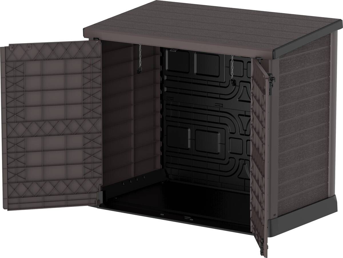 VCM Mülltonnenbox 2er StoreAway braun Kunststoff B/H/L: ca. 145x125x83 cm