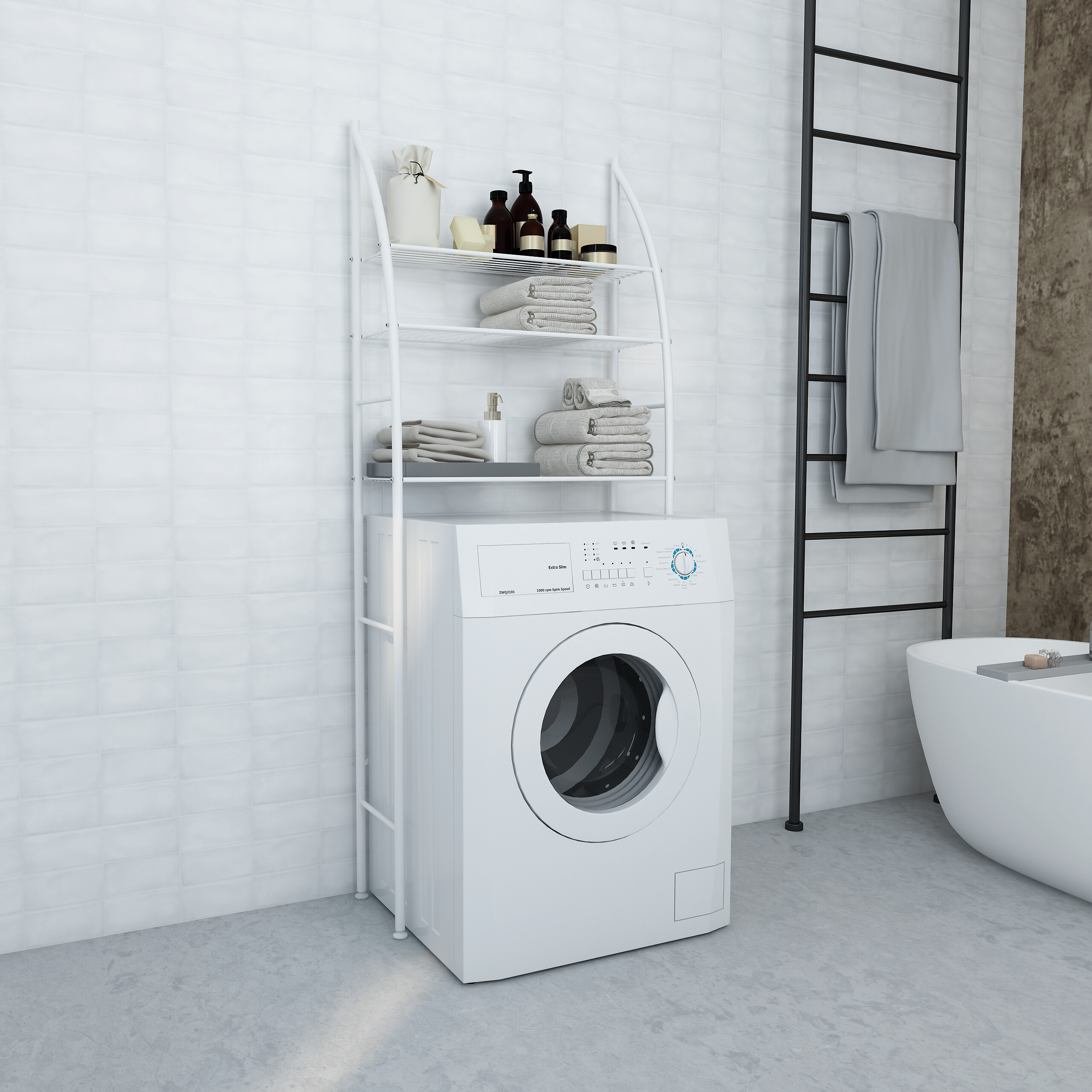 Regal weiß Stahl B/H/L: ca. 25x166x66 cm